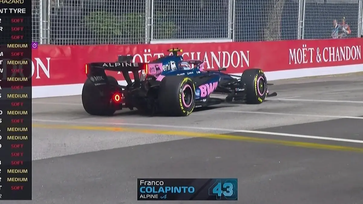 El argentino Franco Colapinto no pudo completar la carrera.