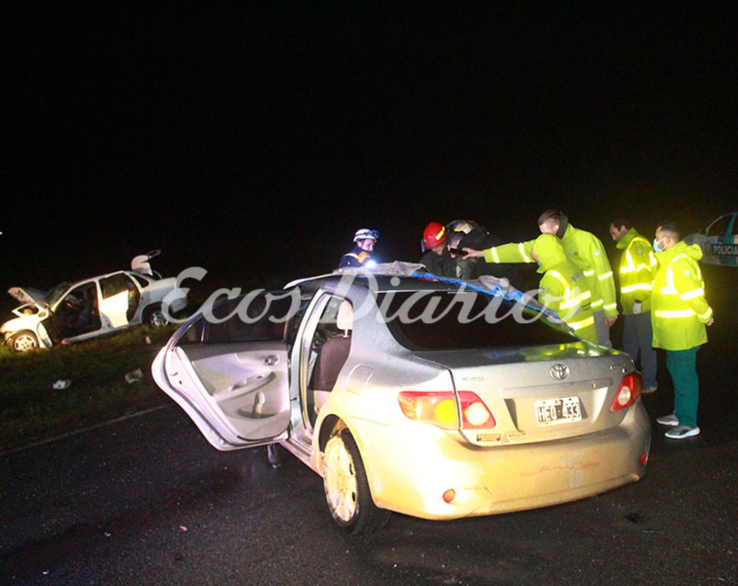 Dos muertos y cinco heridos en un choque frontal en ruta 228