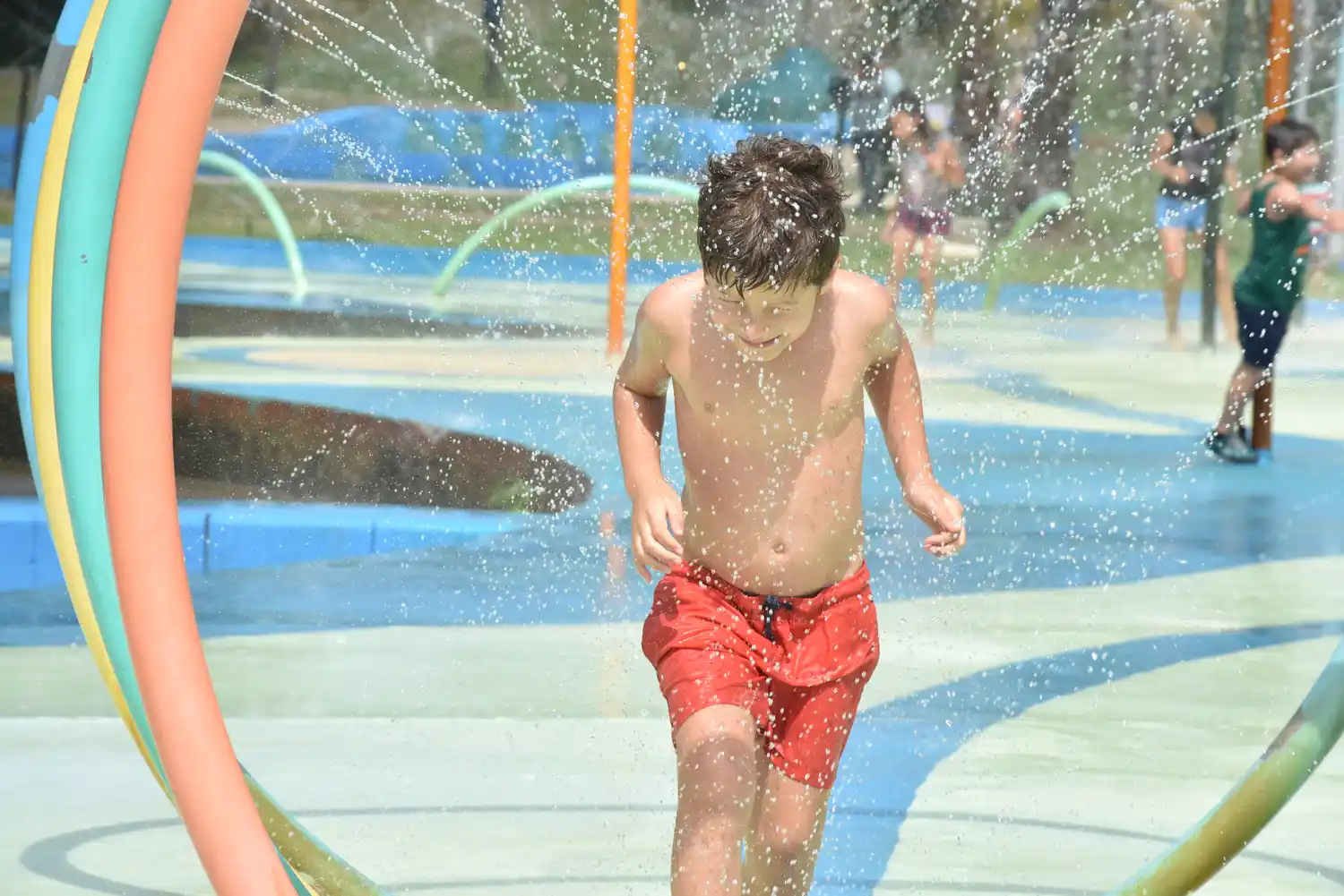 Los piletones del Parque del Sur funcionan a pleno