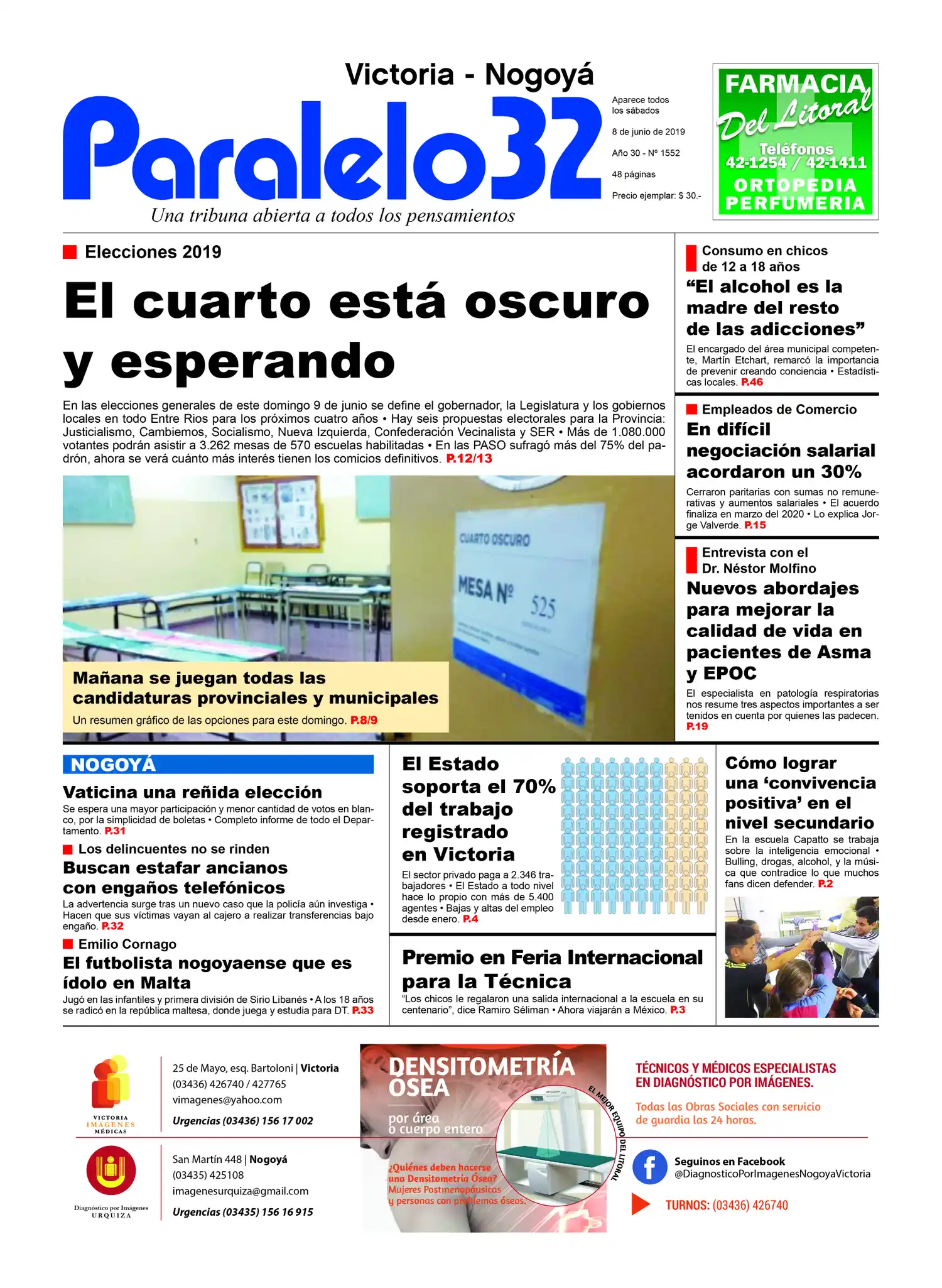 Tapa Paralelo 32 edición Victoria-Nogoyá sábado 8 de junio 2019