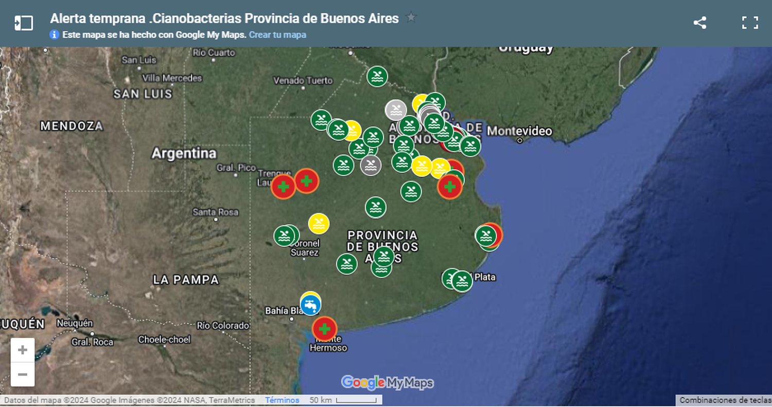 Cianobacterias: Alerta Roja para la República de los Niños en La Plata y Naranja en otros 6 municipios