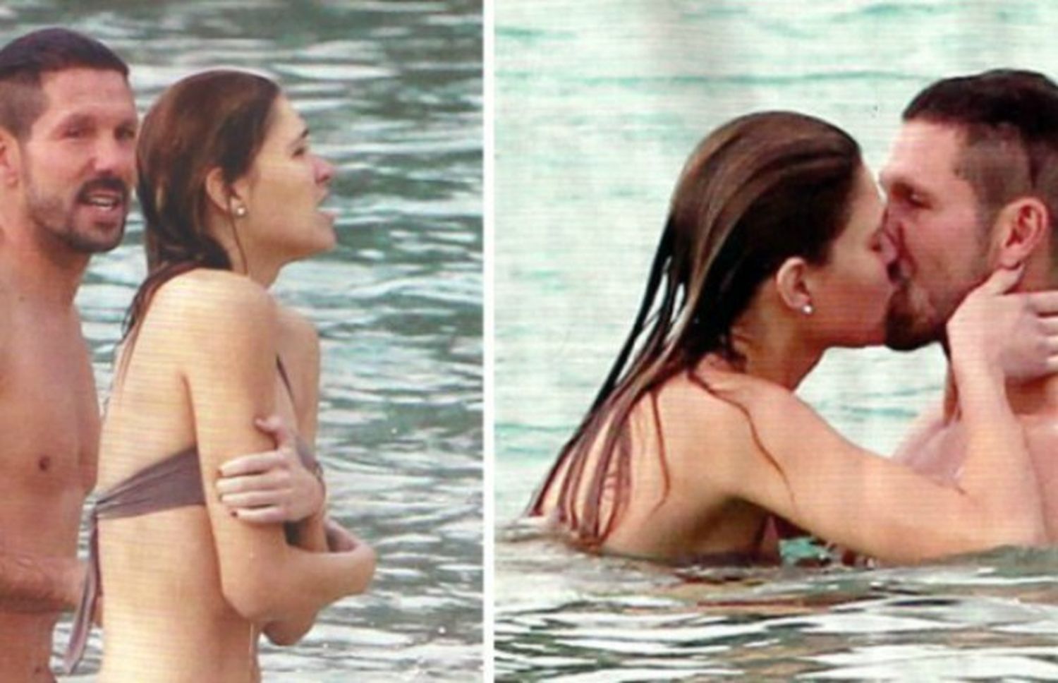El Cholo Simeone y su novia entrerriana de vacaciones en la playa