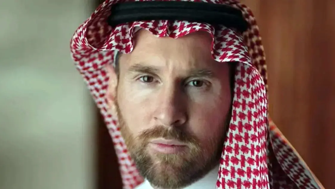 Messi posó como modelo para una marca de ropa de Arabia Saudita