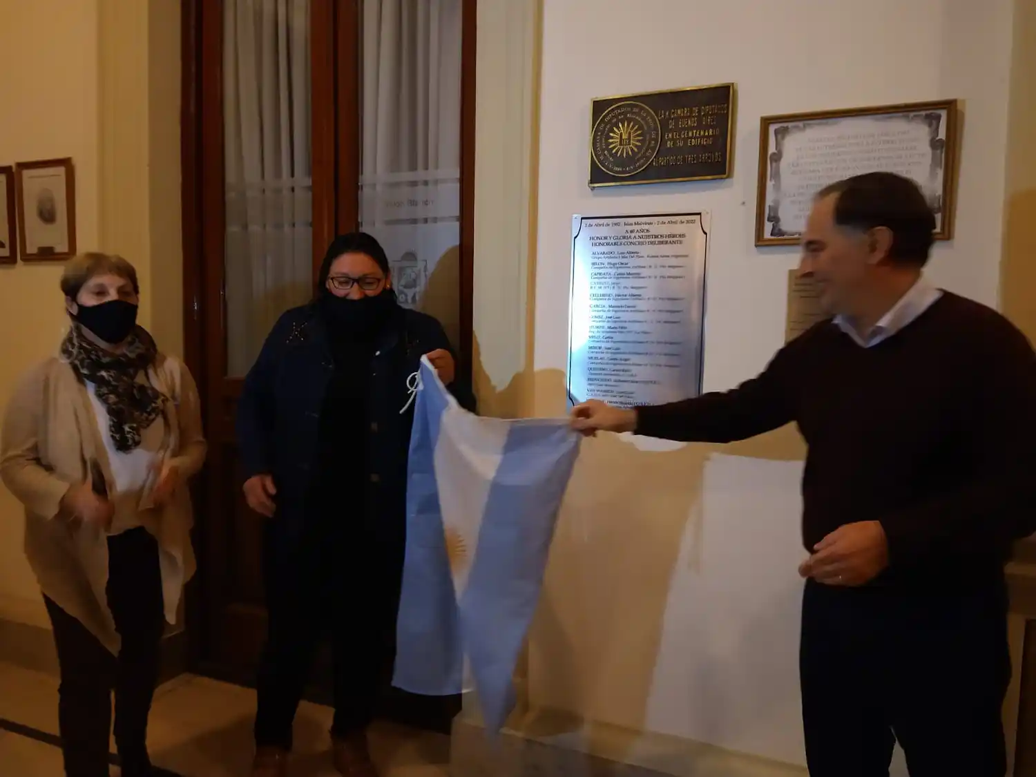 Homenajearon con una placa a los veteranos de Malvinas de la ciudad