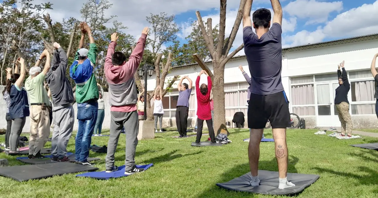 Actividad física. Se realizó un taller de yoga