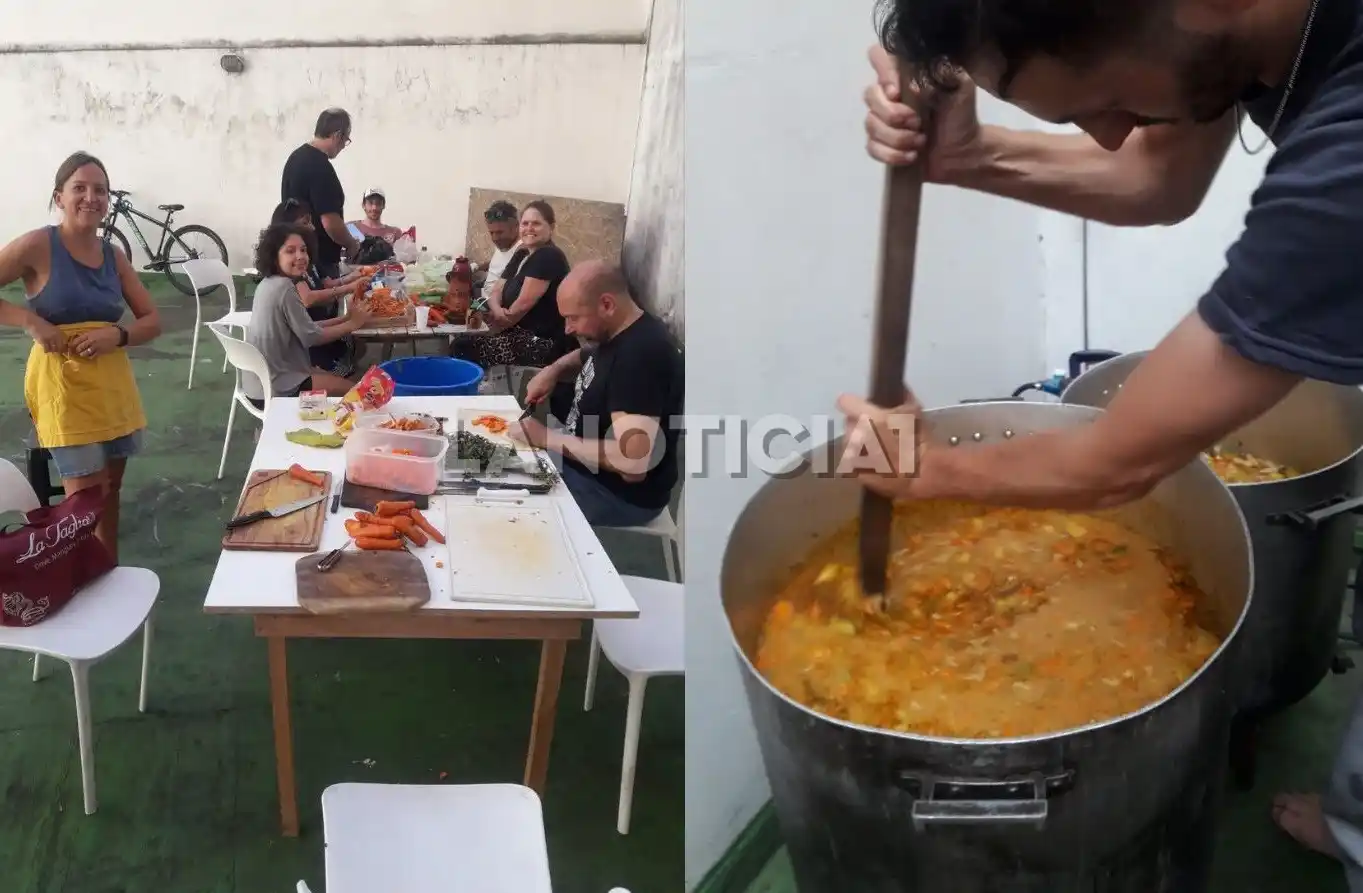 Olla y ropero popular por una Argentina Humana en La Plata.