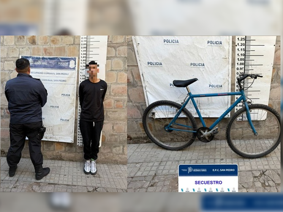 Aprehendieron un joven con antecedentes tras huir en bicicleta y esconderse en una casa