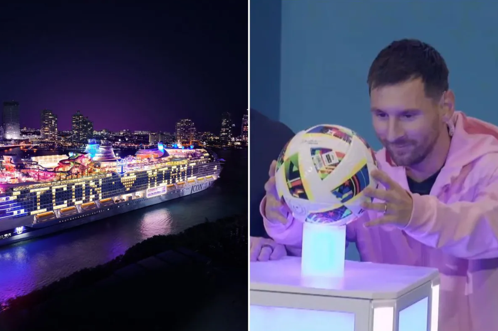 Lionel Messi presentó el el Icon of the Seas, un gran crucero de Miami