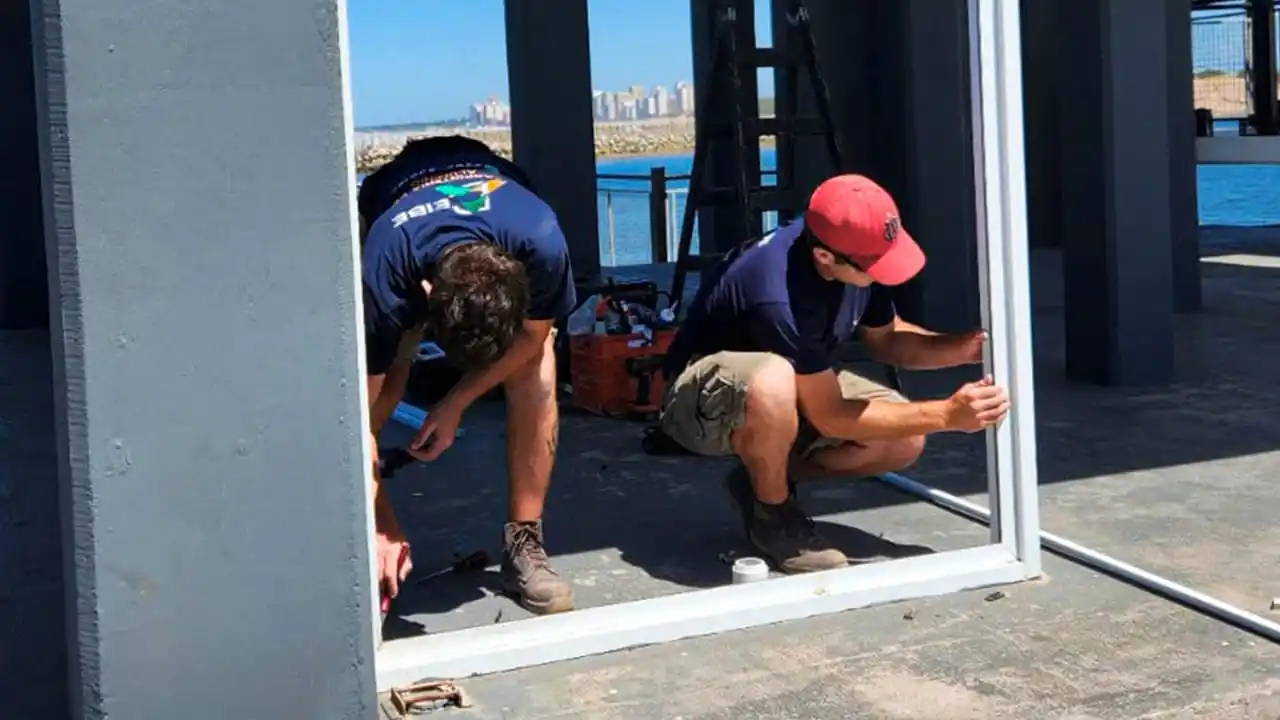Pintado. De las barandas en la escollera