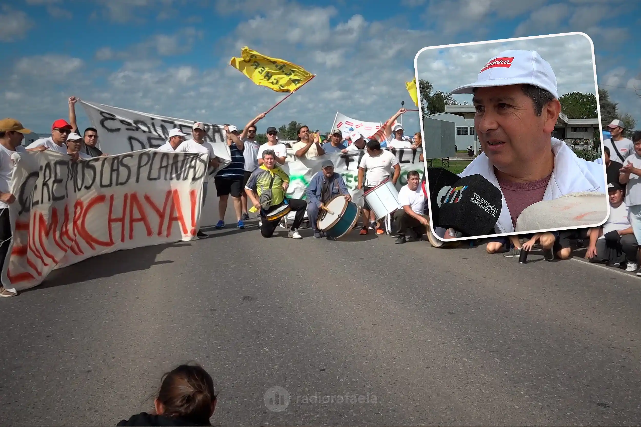 "No tenemos para pagar el alquiler": fuerte protesta de trabajadores de Lácteos Verónica en la Ruta Nacional 34