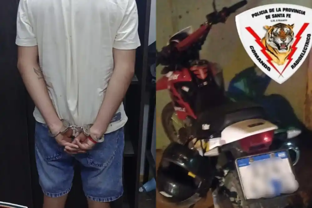 Detenido y moto secuestrada.