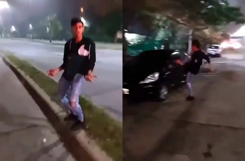 Repudiable: se filmaron rompiendo un auto a la salida de un boliche