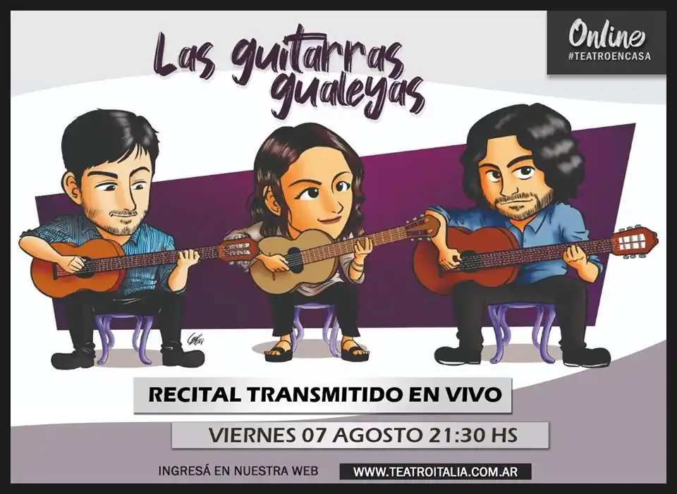 Teatro Italia: Las Guitarras Gualeyas se presentarán en vivo