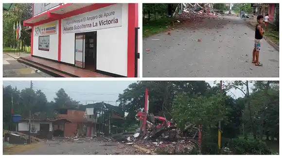 ¡ATAQUE CON EXPLOSIVOS! Disidentes de las FARC destruyeron aduana de La Victoria, en Apure
