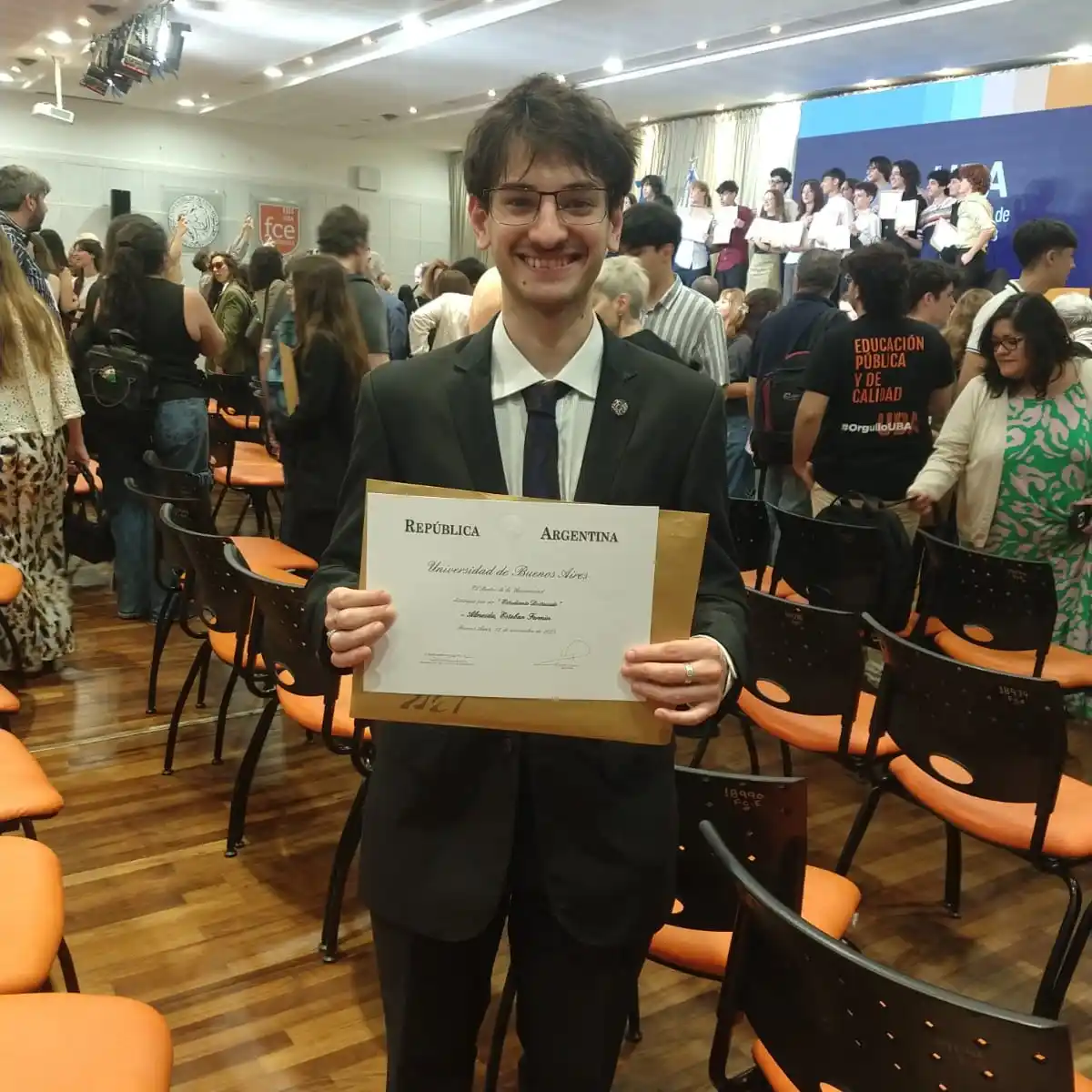 La UBA distinguió al gualeyo Esteban Almeida por su desempeño académico