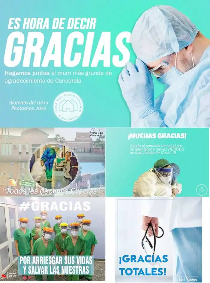 Homenaje de alumnos al personal de salud