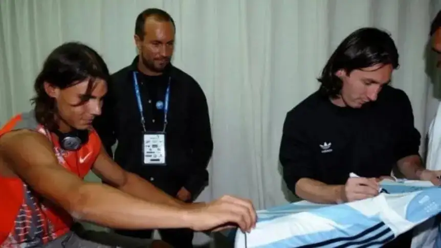 Rafa Nadal y Lionel Messi, años atrás.