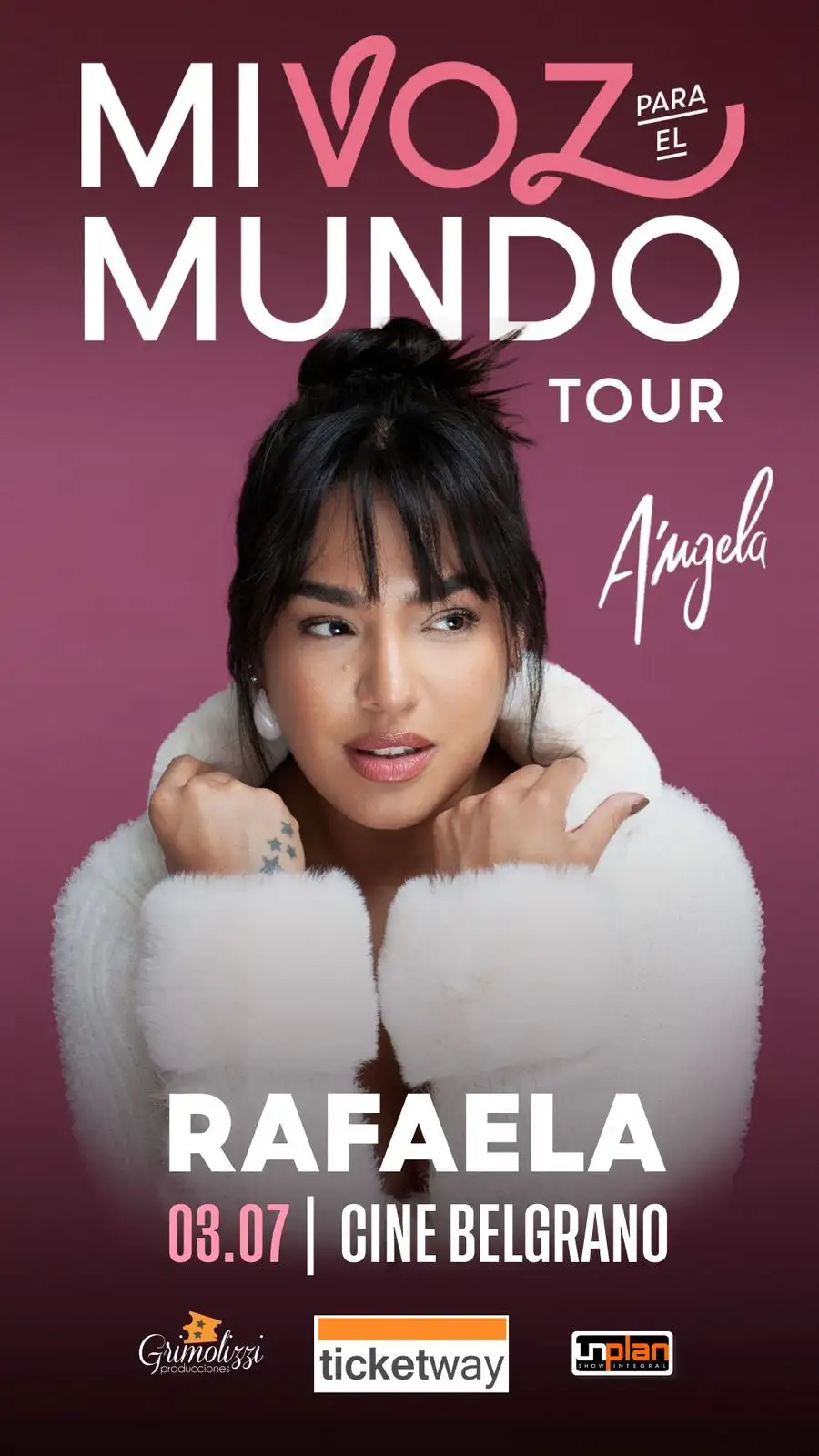 Ángela Leiva, flyer de venta de entradas