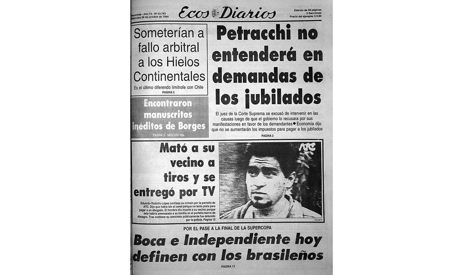 Miércoles 26 de octubre de 1994