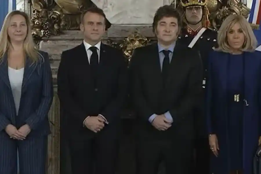 Javier Milei y Emmanuel Macron reunidos en la Casa Rosada antes del G20 en Brasil