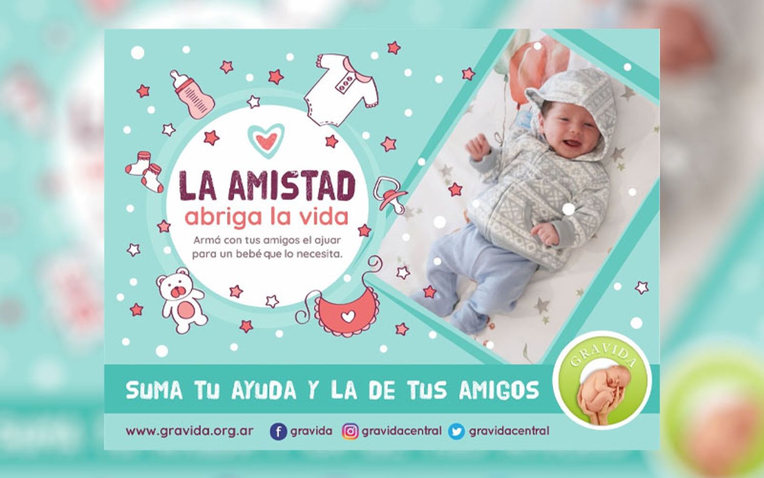 Grávida lanzó la campaña “La amistad abriga la vida”