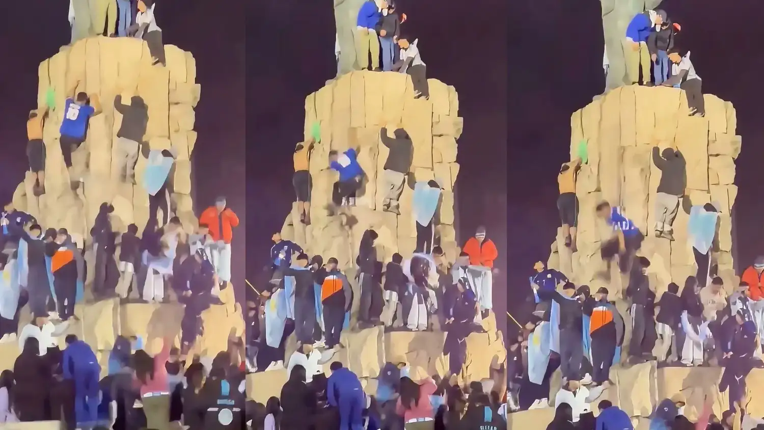 Un joven cayó del Monumento a San Martín durante los festejos por la Selección y sufrió una fractura