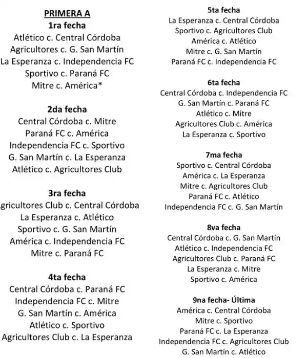 Fixtures Clausura 2024 - 2