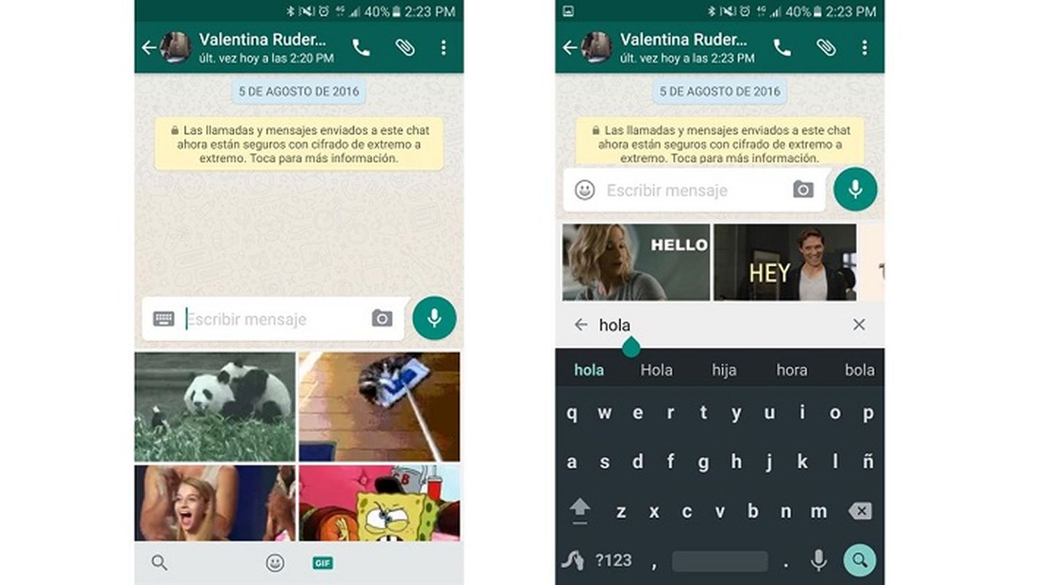 Ahora podés incluir GIFs animados en los mensajes de Whatsapp