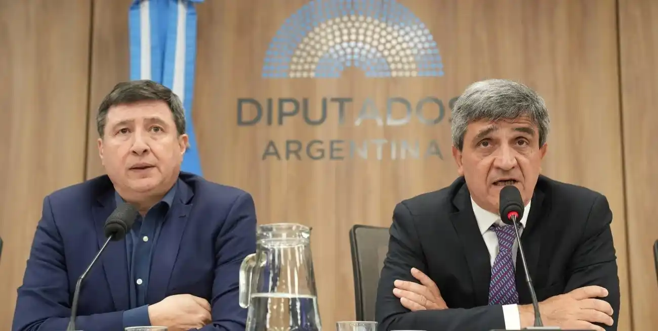 Daniel Arroyo, presidente de la Comisión de Discapacidad, y Pablo Yedlin, de Acción social y Salud Pública, en el plenario que analizó el caso Andis y las presuntas coimas en la compra de medicamentos. Crédito: Cámara de Diputados.