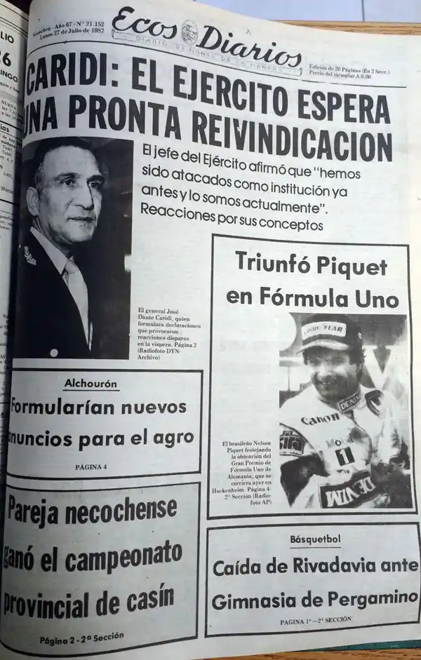 Lunes 27 de julio de 1987