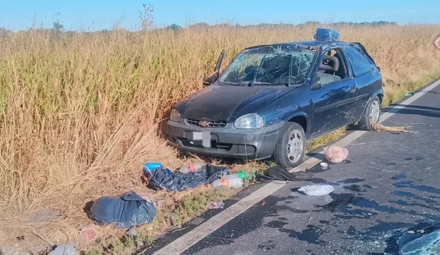 Una familia protagonizó un violento vuelco en Entre Ríos