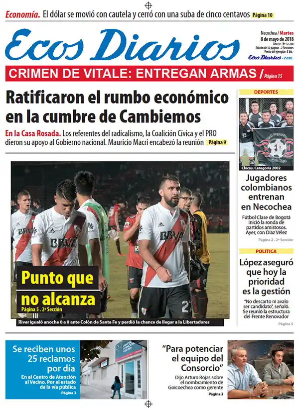 Tapa del 8 de mayo de 2018