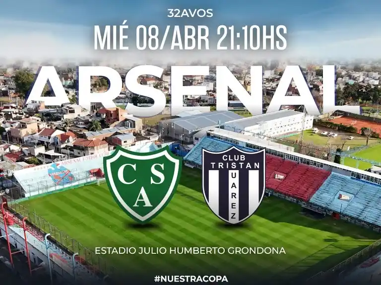 El próximo rival de la Crema, T. Suárez enfrenta a Sarmiento de Junín por Copa Argentina.