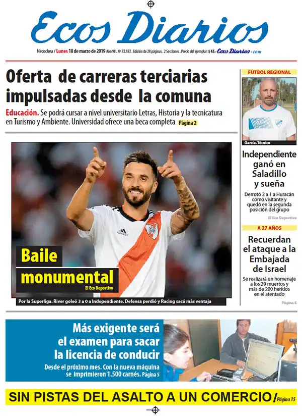Tapa del 18 de marzo de 2019