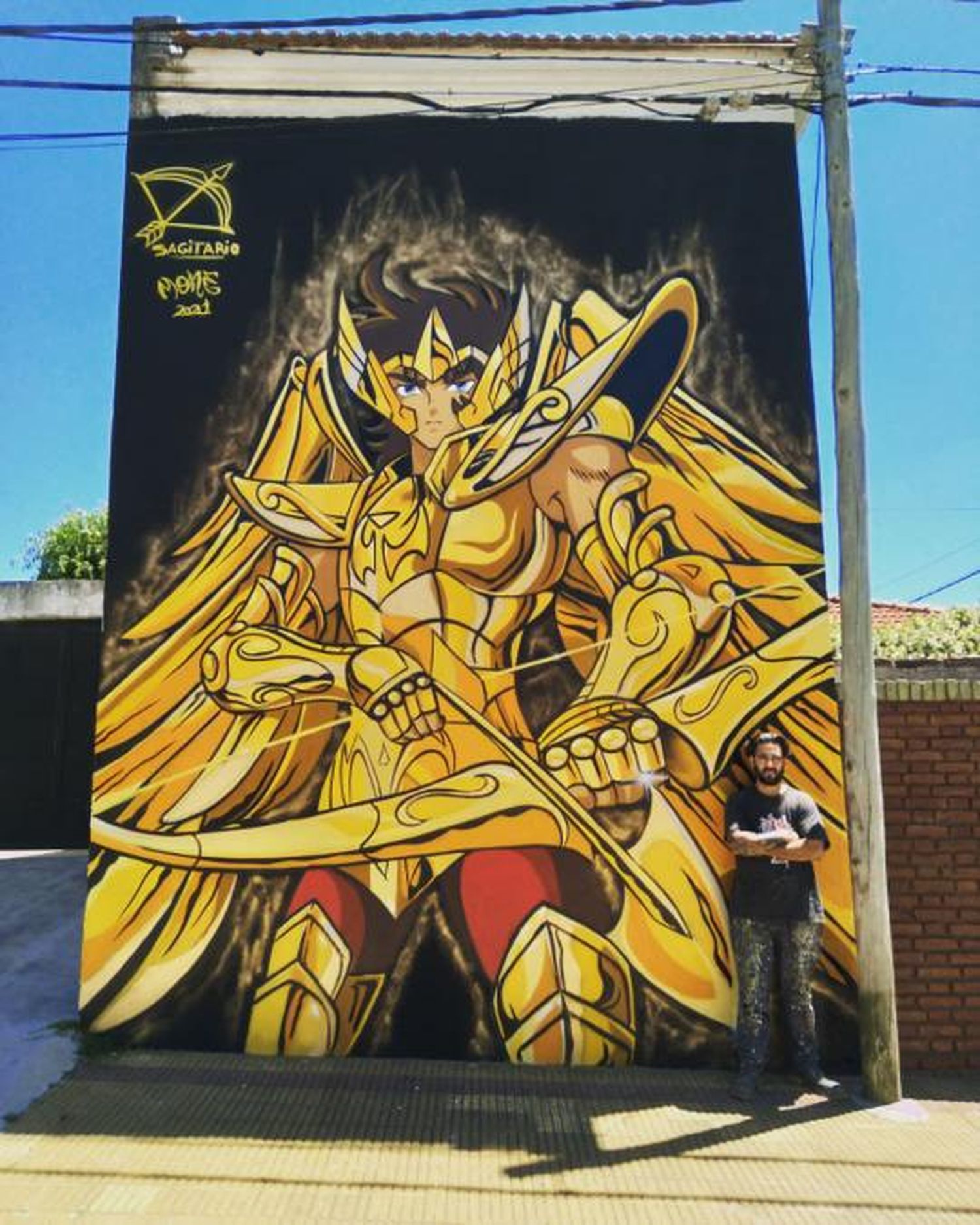 Mural "Aioros de Sagitario" de MoneCB