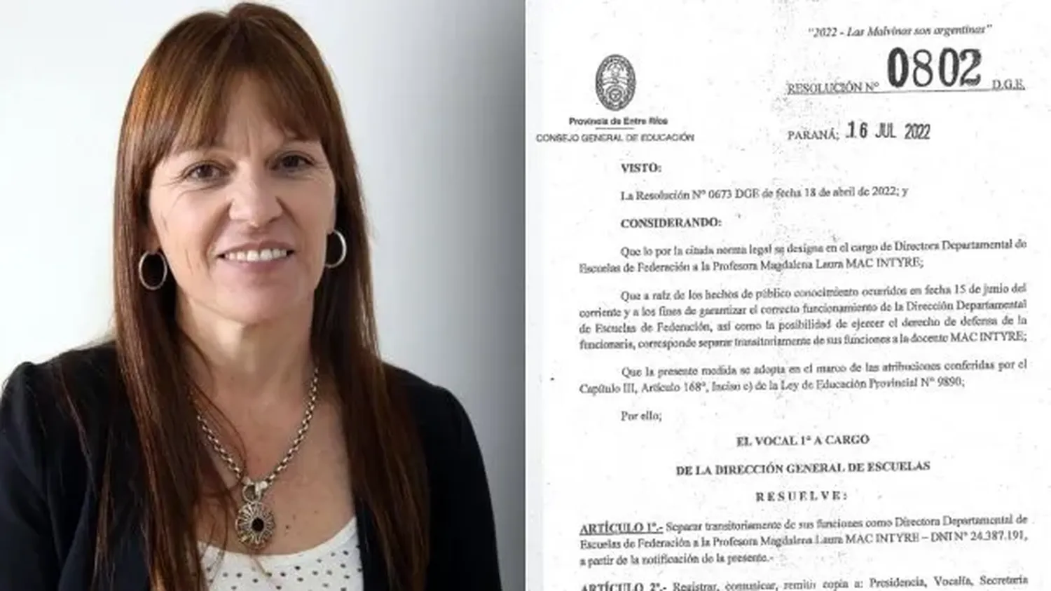 Echaron a la directora departamental de Federación