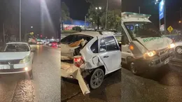Fuerte choque entre un auto y una ambulancia: hospitalizaron a un niño y dos mujeres