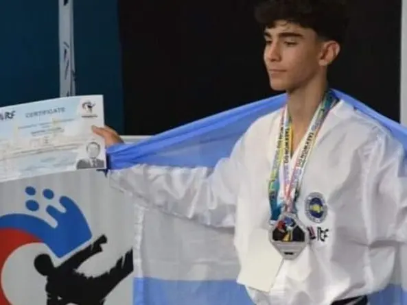 Santino Valle, taekwondista rafaelino del Club Peñarol .Foto: