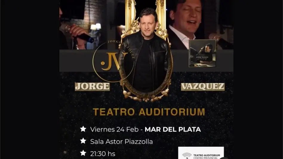 Jorge Vázquez se presentará en el Teatro Auditorium el próximo 24 de febrero
