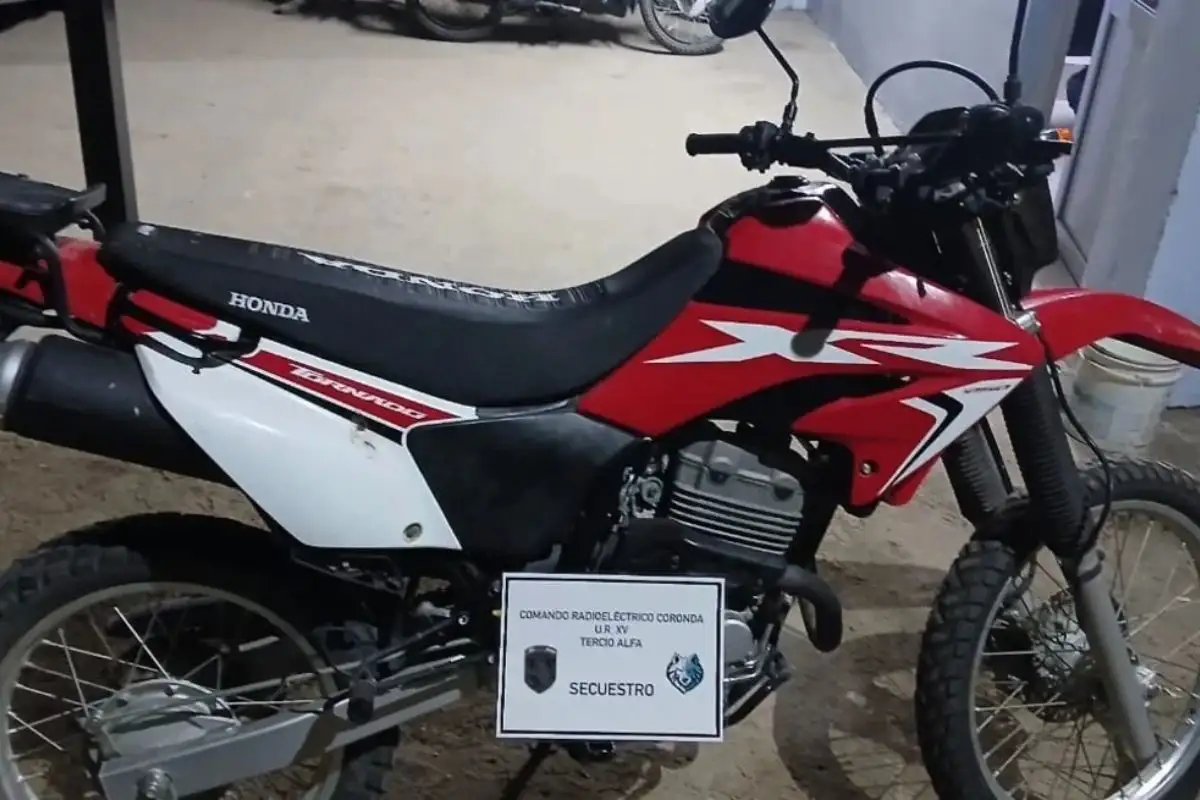 La moto robada fue recuperada.
