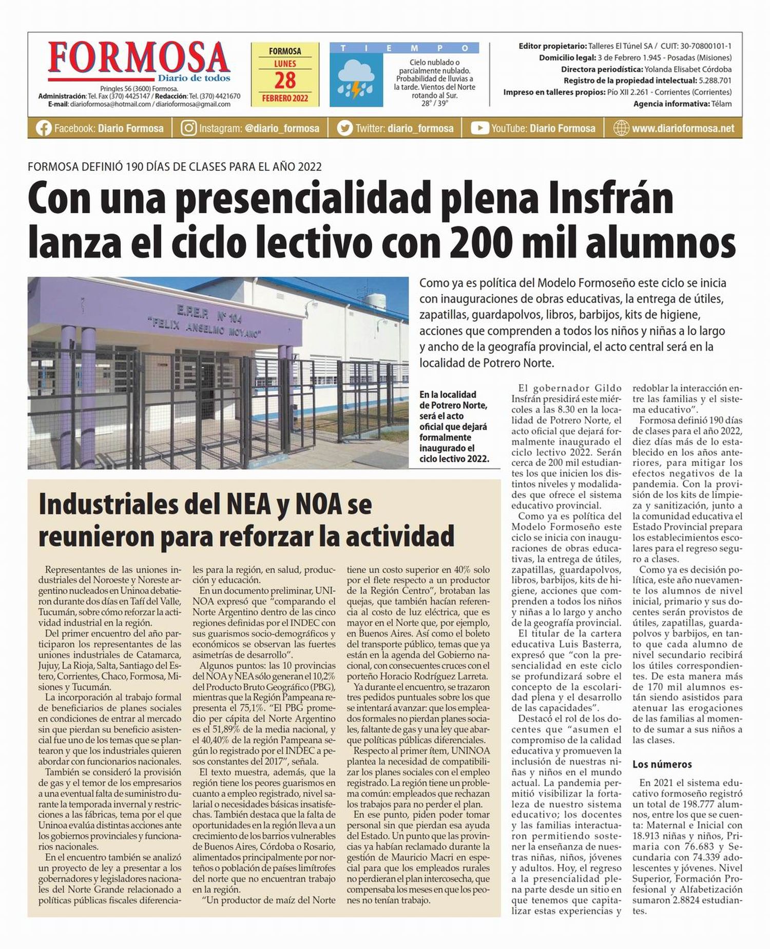 Tapa y Contratapa 28 de febrero de 2022