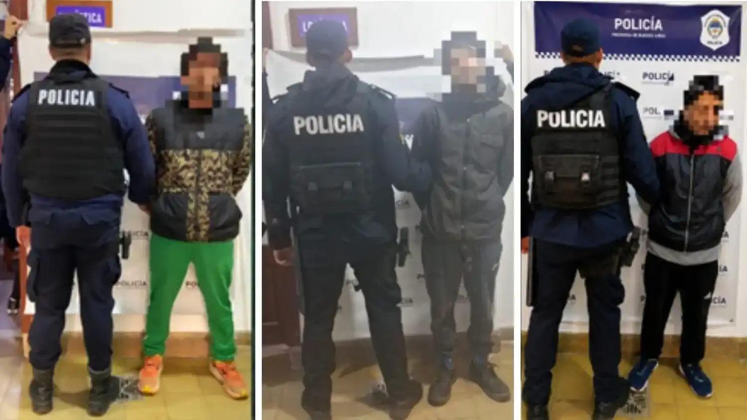 Los individuos fueron trasladados a la comisaría por tenencia de estupefacientes.