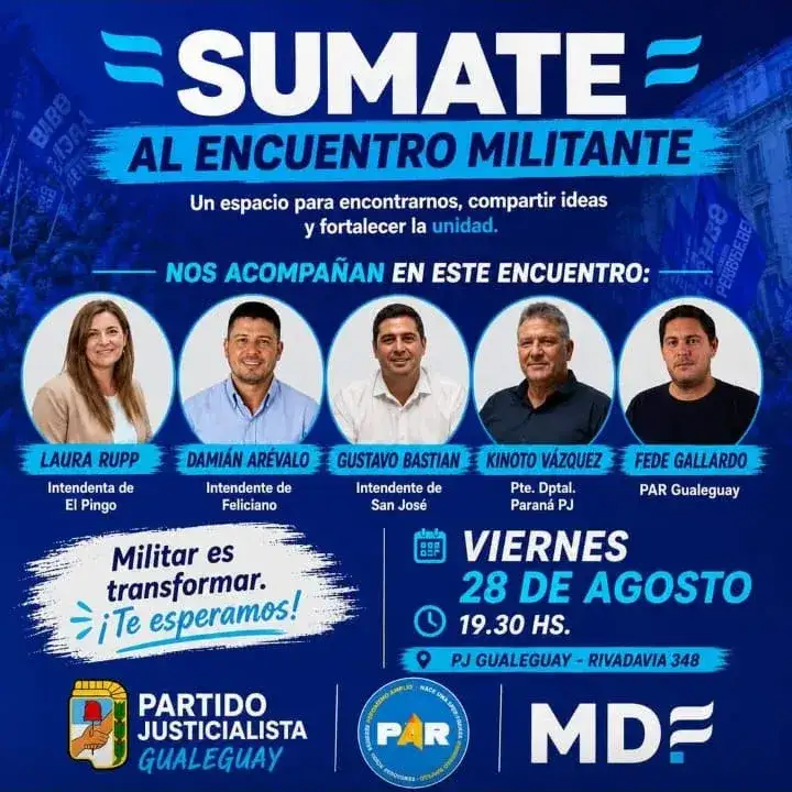 PAR convoca a un encuentro para debatir “la reconstrucción del peronismo en Gualeguay”
