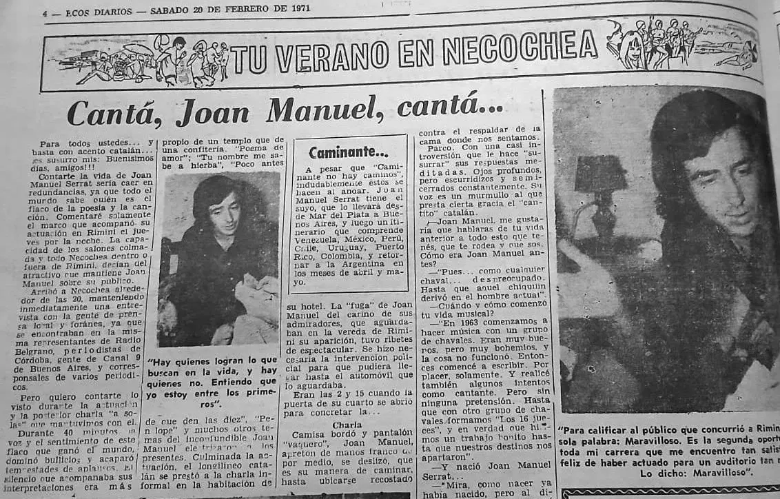 La noche en que Serrat conquistó Necochea