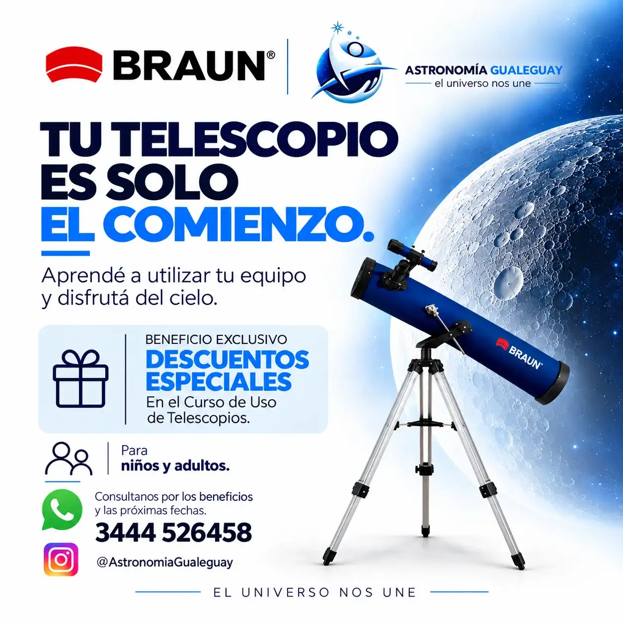 Astronomía Gualeguay y Braun: Una nueva alianza para acercar la observación del cielo a nuestra comunidad