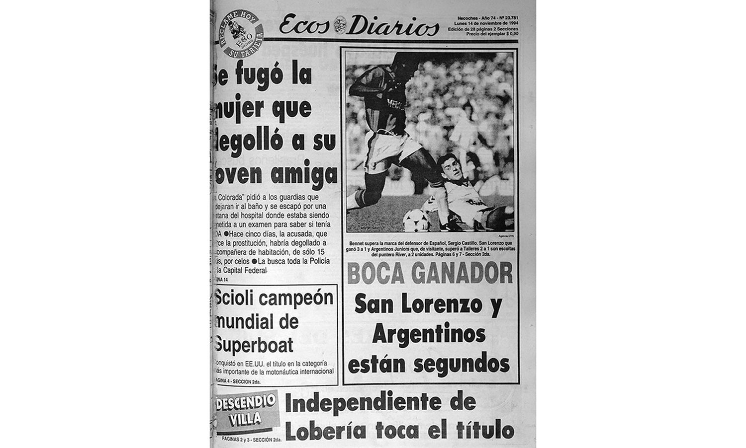 Lunes 14 de noviembre de 1994