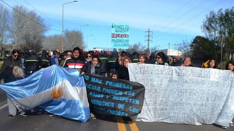 Manifestación de trabajadores de la empresa.