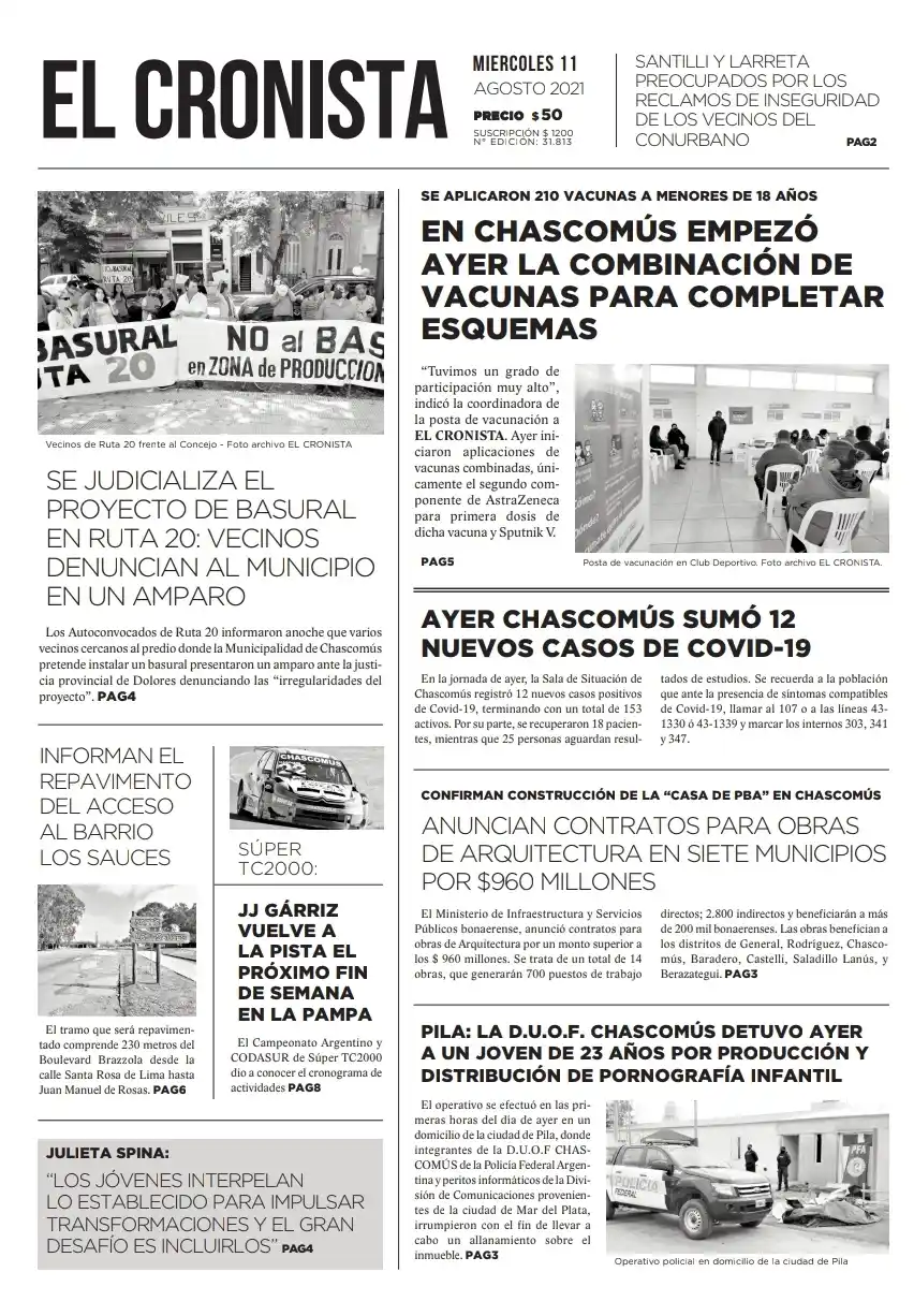 Tapa 11 de agosto 2021