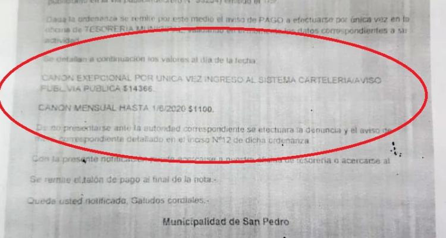 Advierten por falsas intimaciones para un “pago excepcional” del canon de publicidad y propaganda