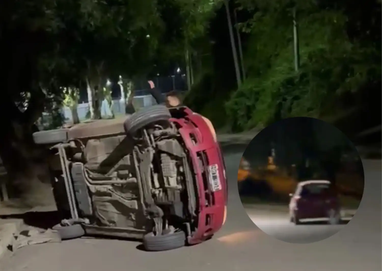 Así fue el vuelco del auto en la subida del club Náutico